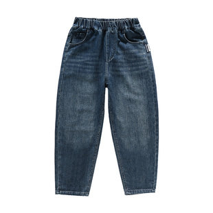男童牛仔裤秋冬款2025新款儿童裤子加绒冬装长裤中大童宽松休闲裤