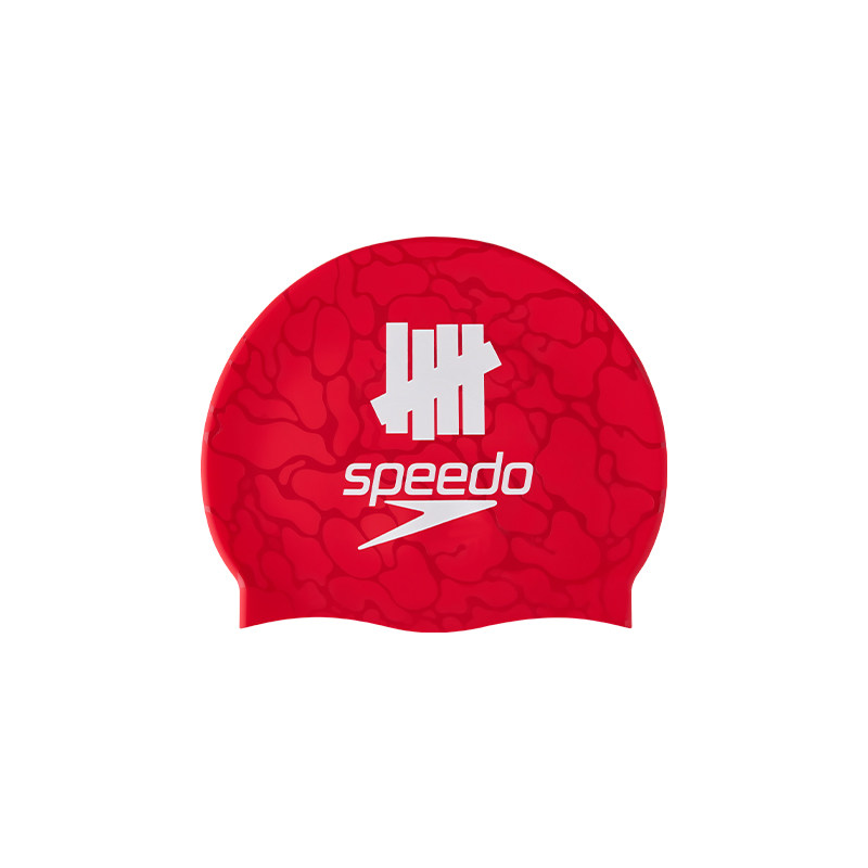 全新Speedo X UNDEFEATED系列  汪顺同款印花硅胶泳帽稳固不紧勒
