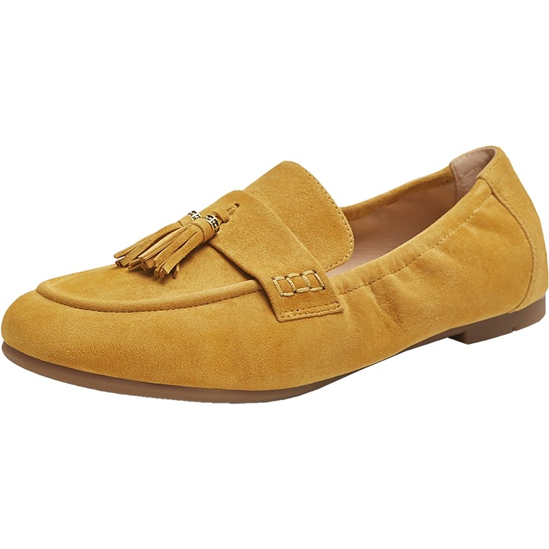 天美意复古平底乐福鞋豆豆鞋女软底休闲单鞋2025秋季新款BL901CA5