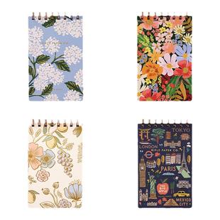 美国Rifle Paper Co.活页金属线圈备忘录横间笔记本复古烫金插画