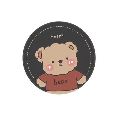 个性棕熊鼠标垫圆形办公桌垫