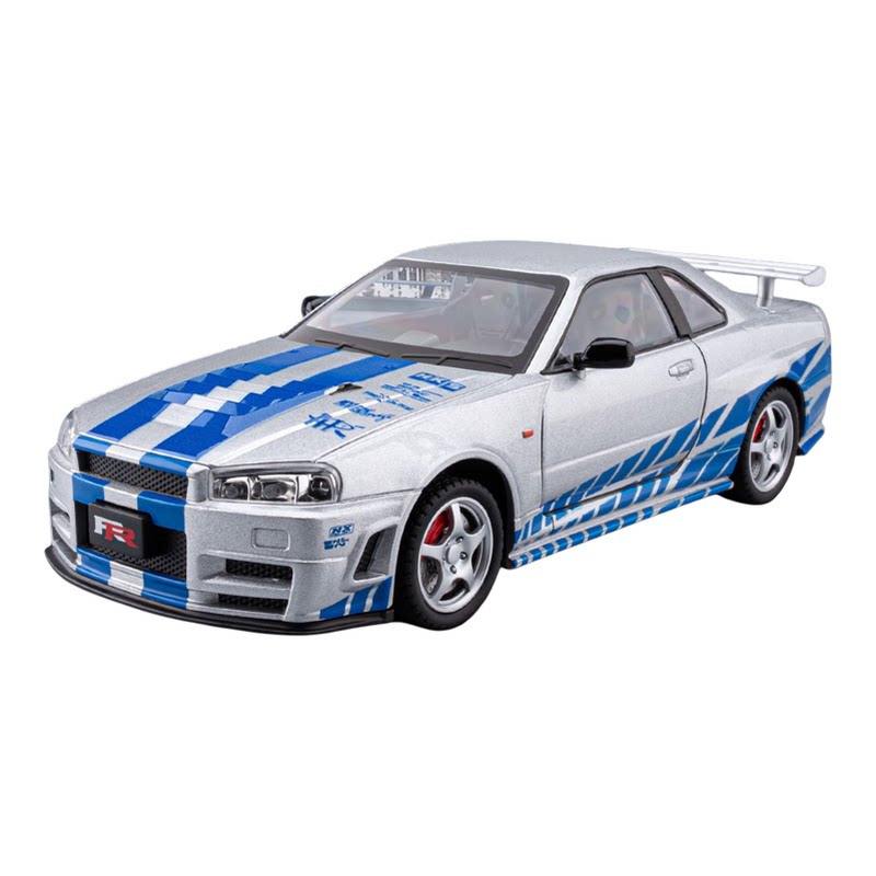 124日产GTRR34合金车模玩具车