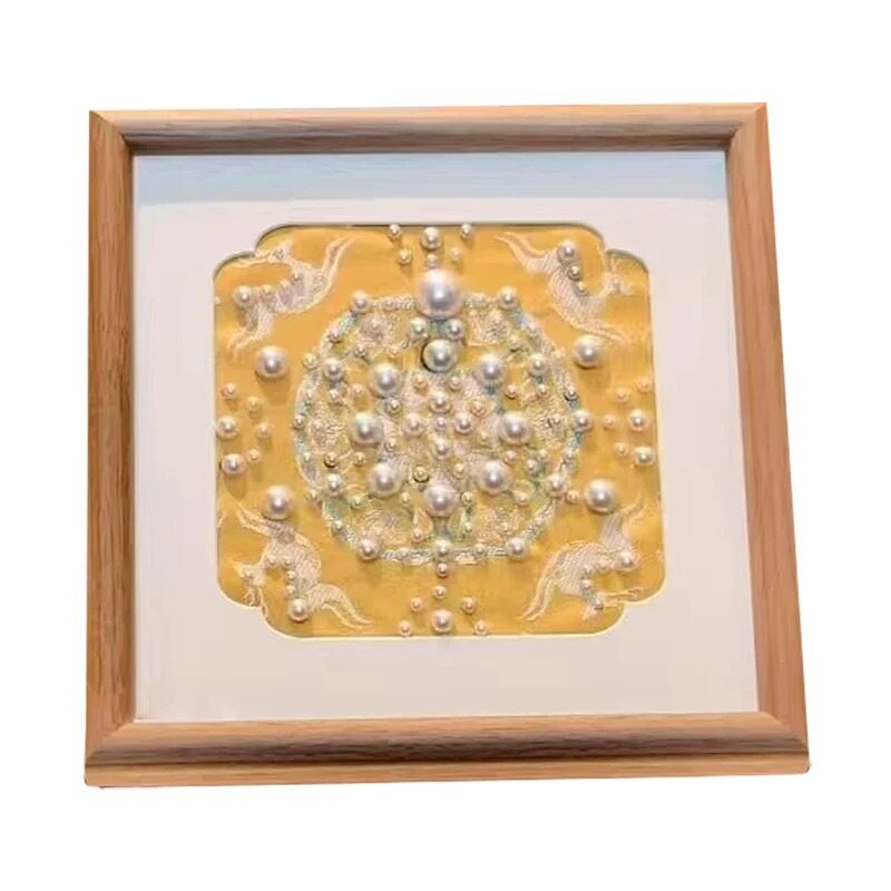 非遗仿宋锦珍珠画手工diy材料包新中式国风相框画新年暖场团建