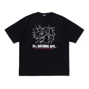 MR.BATHING APE男装25年春夏猿人胡子迷彩图案印花短袖T恤313091O