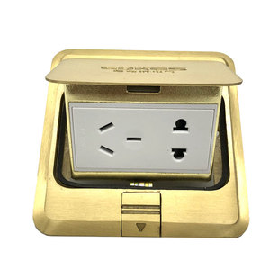 粤奇胜五孔地插二三电源客厅防水阻尼隐藏弹起式电话电脑地板插座