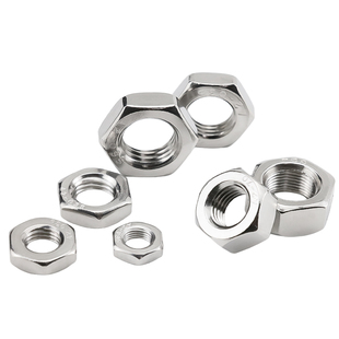 304不锈钢细牙六角螺母薄型螺丝螺帽大全M6M8M10M12M14M16M20M24