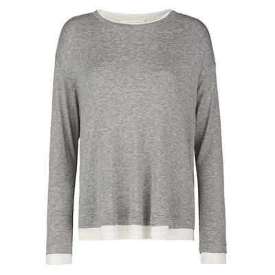 sdeer罗纹圆领撞色拼接宽松T恤