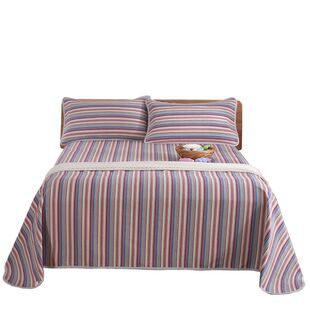 品牌余单纯棉老粗布凉席三件套双人加厚加密床单棉麻空调席四季毯