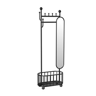 加厚加粗全身镜衣架移动式落地穿衣帽架衣镜子挂衣架一体家用客厅