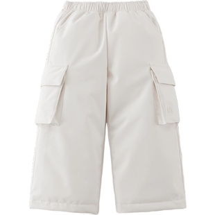 [无氟防泼水]马克珍妮男女童抗静电加厚工装羽绒裤冬装新款551632