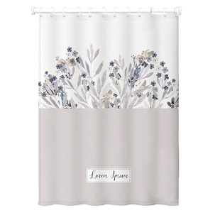 田园风卫生间浴帘防水防霉加厚速干垂坠浴室干湿分离隔断帘免打孔