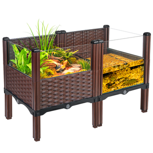 生态乌龟缸水陆饲养缸造景黄缘养殖龟箱内嵌内置玻璃缸带躲避支架