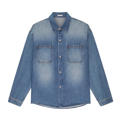 nicerice好饭翻领复古牛仔衬衫