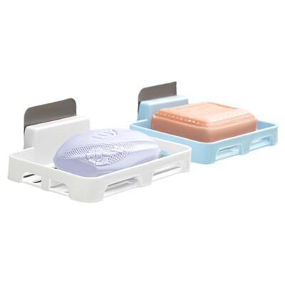 沥水肥皂盒浴室免打孔无痕肥皂盒壁挂式卫生间洗手台香皂架吸盘式