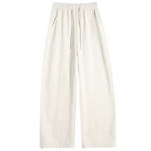 果绿色弯刀阔腿裤女春秋2026新款高腰休闲香蕉卫裤显瘦运动镰刀裤