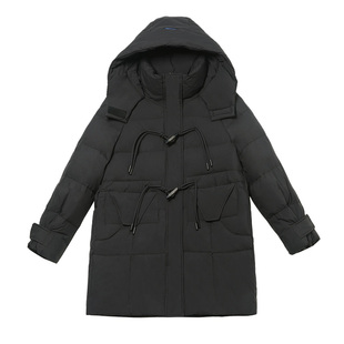 白色羽绒服女款冬季中长款2026年新款小个子高端时尚洋气燃雪外套