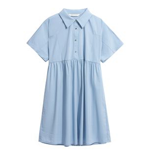 快乐屋孕妇衬衣领宽松连衣裙2026新款孕妇裙夏款通勤孕妇装潮妈