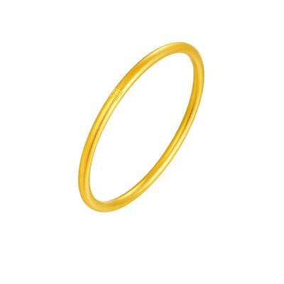 周大生福字黄金手镯女古法足金素圈金镯子手饰送女友妈妈生日礼物