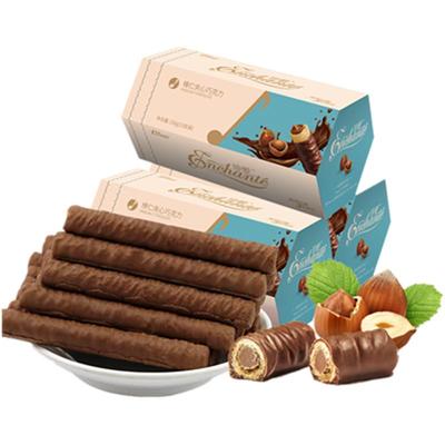 金帝巧克力棒榛仁夹心156g盒装