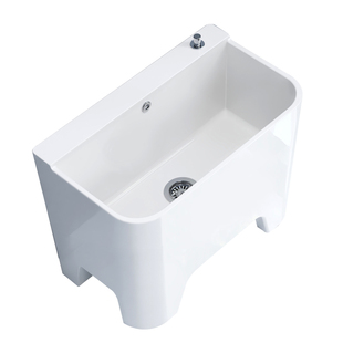 家用高脚拖把池带龙头坐式一体式拖布池陶瓷加高卫生间阳台墩布池