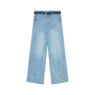 Jamor时尚阔腿牛仔裤莱赛尔凉爽裤子2025夏季新款显瘦休闲裤