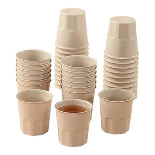 加厚稻壳杯一次性水杯家用饮水功夫茶杯可降解办公室即弃的杯子商