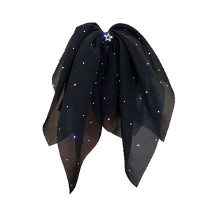韩版满天星飘带头饰发夹女后脑勺半扎发蝴蝶结抓夹高级感鲨鱼夹子