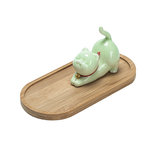 陶瓷可爱小猫咪线香插香座香薰炉摆件治愈茶宠家用室内线香插檀香