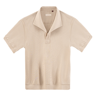 Acme cultum凉感网眼纯棉一片方角翻领针织短袖polo衫男夏休闲t恤