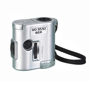 9592便携迷你型60倍放大镜显微镜珠宝玉器鉴定白光/紫光LED验钞灯