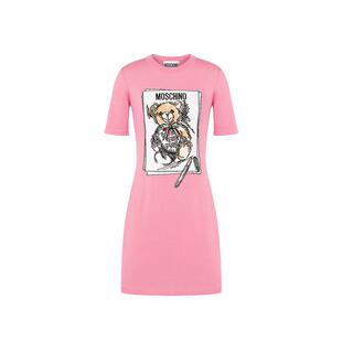 【惊喜特惠】Moschino/莫斯奇诺  女士泰迪熊手绘针织连衣裙
