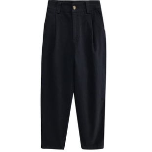 显瘦黑色休闲裤哈伦小脚裤女秋冬加绒2025新款小个子日系工装裤子