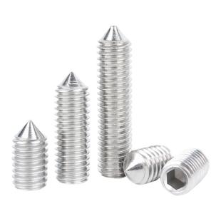 固万基316不锈钢尖端紧定螺丝304顶丝无头机米内六角螺钉M3M4-M10