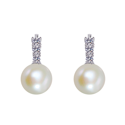 轻奢奥地利珍珠闪钻通体纯银耳扣