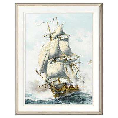 美式风玄关帆船客餐厅挂画