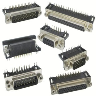 DR9黑胶15弯脚焊板式DB头25镀金37镀锡插头HDR26针44孔62公母插座