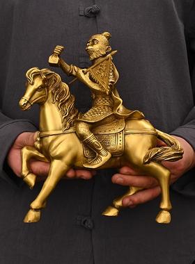 铜马摆件铜铜制工艺品摆马上封侯铜猴骑马办公室家居工艺饰品纯