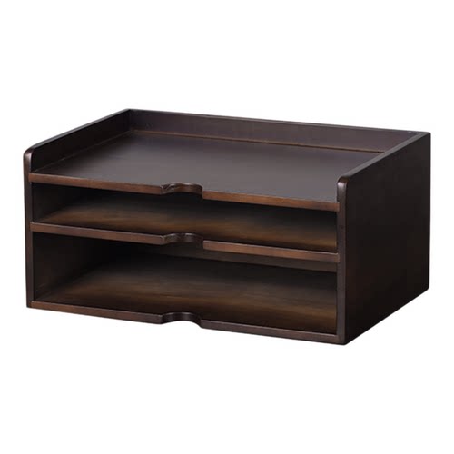 实木书架桌上置物架办公室桌面A4纸文件收纳架多层摆放简约文件框