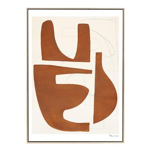 艺术抽象客厅装饰画复古棕色块落地画沙发背景墙壁画卧室床头挂画