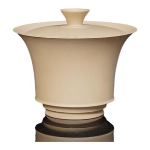 建水紫陶盖碗单个高档薄胎悬停旋转不烫手盖碗三才茶杯茶碗茶具