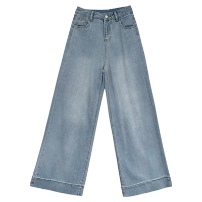 小小家小个子小码垂感天丝牛仔裤显高瘦直筒阔腿柔顺长裤裤子150