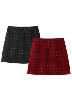 DeerBell女童半身裙红色波点短裙