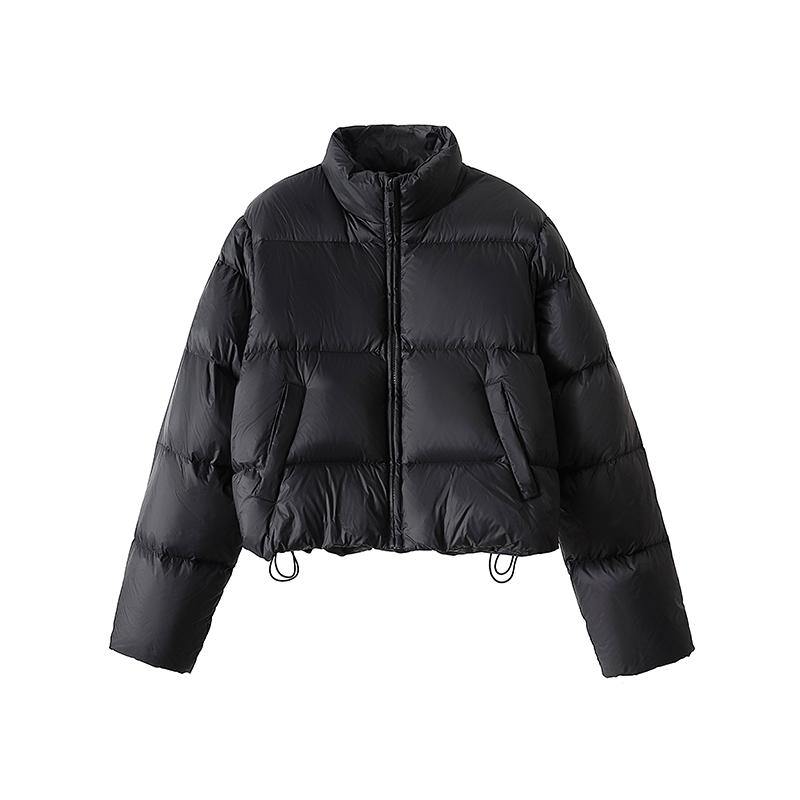 STN短款立领白鸭绒羽绒服女2025新款冬季加厚面包服百搭蓬松外套