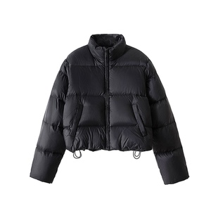 STN短款立领白鸭绒羽绒服女2025新款冬季加厚面包服百搭蓬松外套