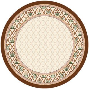 范居态度奥塔花园美式复古圆桌桌垫轻奢高级感圆形茶几桌面保护垫