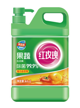 红玫瑰果蔬洗洁精8斤餐饮去油快