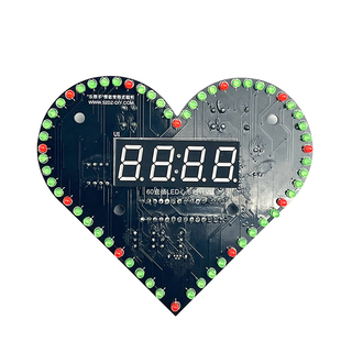 数字电子时钟diy套件 创意心形时钟流水灯电路板焊接练习DIY散件