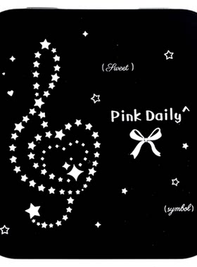 Pink Daily耳饰便携收纳盒正方形甜酷粉色小型耳钉盒黑色礼品盒