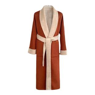 TINNTINN王牌口碑秋冬浴袍风阿尔巴卡双面双色撞色羊驼绒大衣女