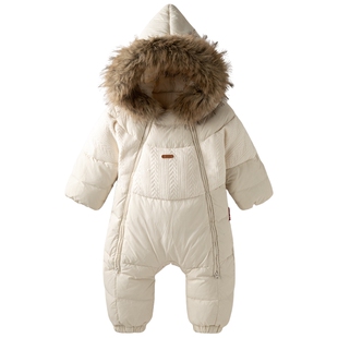 [柔光印记]aqpa爱帕婴儿羽绒服连体冬季保暖加厚宝宝连身服外出服